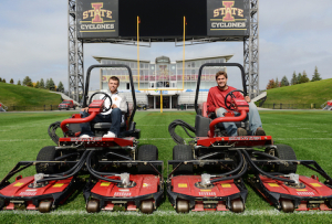 Joshua Lenz and Kevin Hansen will tend turf in London for the NFL. Photo by Amy Vinchattle. - 